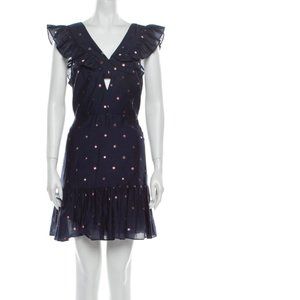 REBECCA TAYLOR Polka Dot Print Mini Dress